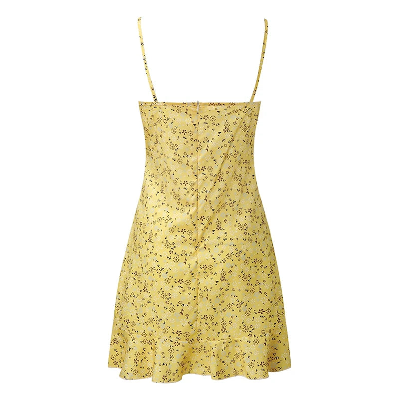 Women's Floral Camisole Mini Dress – Casual Comfortable Summer Skirt Dress