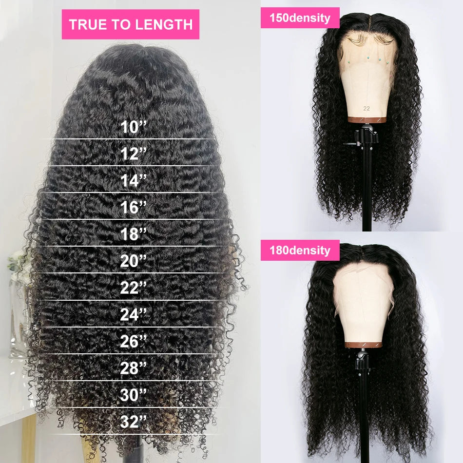 Rosabeauty 34 36inch Hd 13x4 13x6 Curly Wigs Deep Wave Frontal Wig Brazilian Curly Human Hair Wig Loose Water Wave Wig For Women