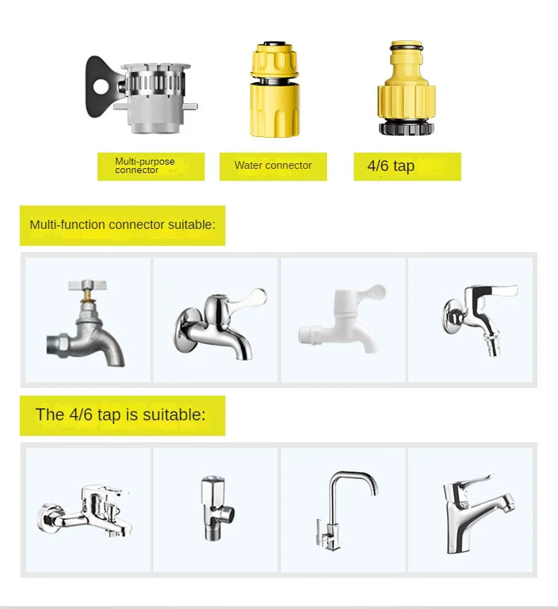 Telescopic High-Pressure Extension Hose Car Washing Tool Set – 10m or 20m for Pressure Cleaners