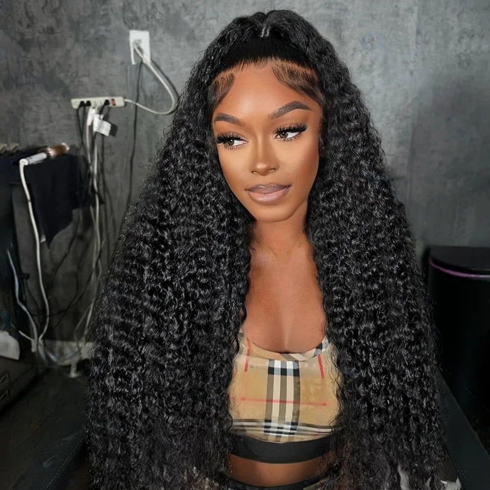 40–50 Inch Water Wave Curly Lace Front Wig | 300% Density 13x4 13x6 7x5 HD Glueless Brazilian Human Hair for Women