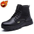 Men's Retro Leather Ankle Boots — Lace-Up Microfiber Business Booties with Rubber Sole