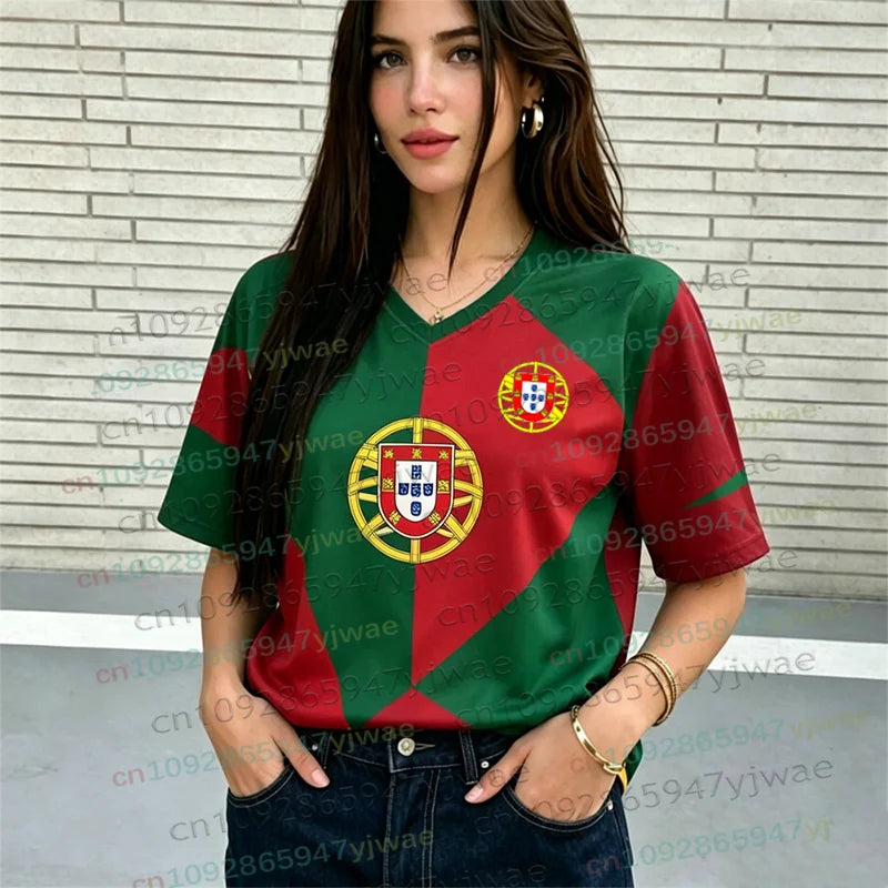 Portugal No.7 Soccer Jersey T-Shirt — Y2K Hip Hop Casual Tee for Men & Women