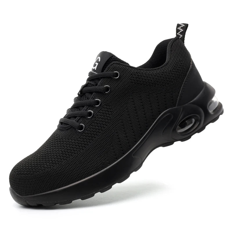 Steel Toe Safety Work Boots — Hollow Breathable Unisex Anti-Slip Construction Boots