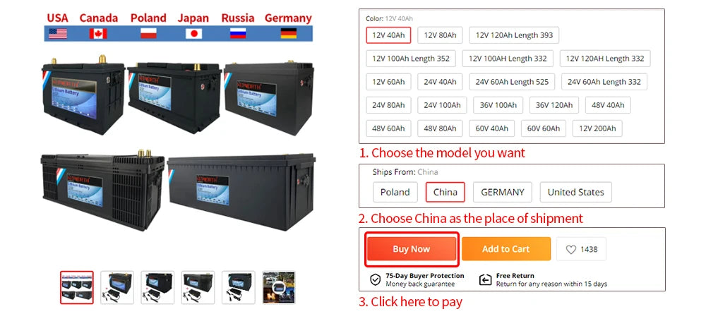 24V 100Ah LiFePO4 Lithium Iron Phosphate Battery — Deep Cycle for Solar, RV & Marine
