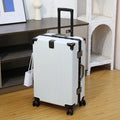 Aluminum Frame Leather Trolley Case — 20"/24"/26"/28" Universal Wheels