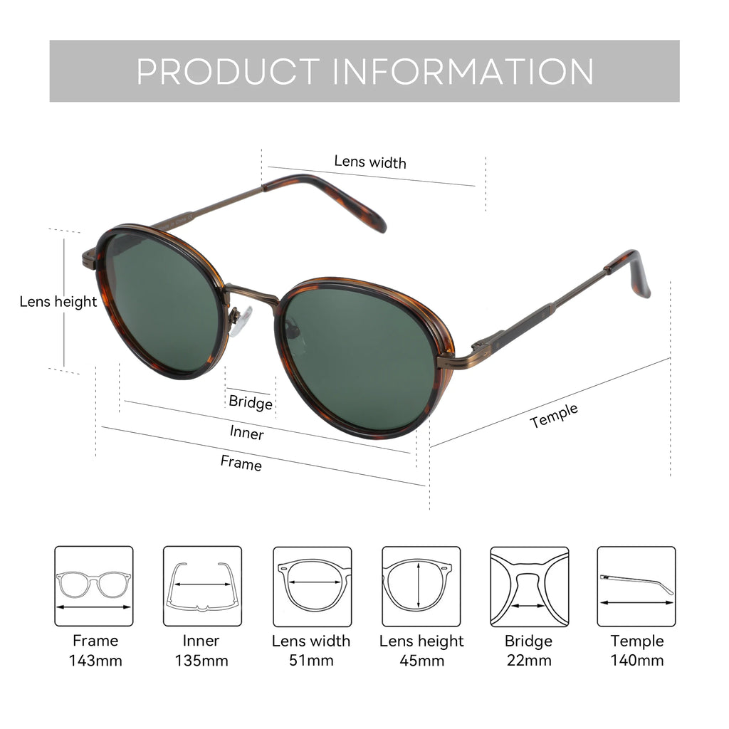 ZENOTTIC Steampunk Round Polarized Sunglasses | Mirror Vintage Shades UV400 for Men & Women