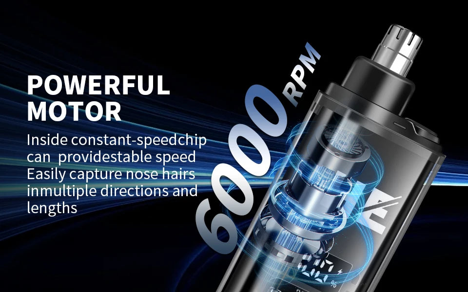 Mini Electric Nose Hair Trimmer – Rechargeable, Painless, USB-C, LED Display, Portable Pocket Size