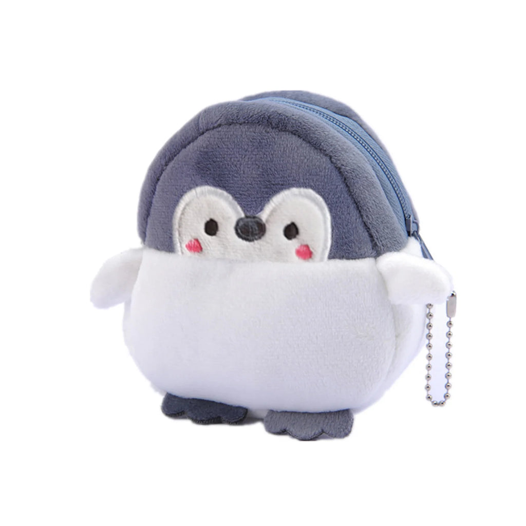 Cute Plush Penguin Coin Purse – Mini Zipper Pouch Keychain for Lipstick, Keys & Money