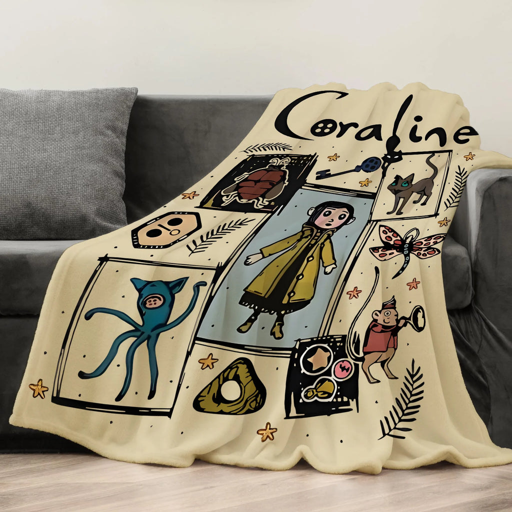 Flannel Print Throw Blanket – Super Soft Cozy Nap Blanket for Bed, Sofa & Travel, Holiday Gift