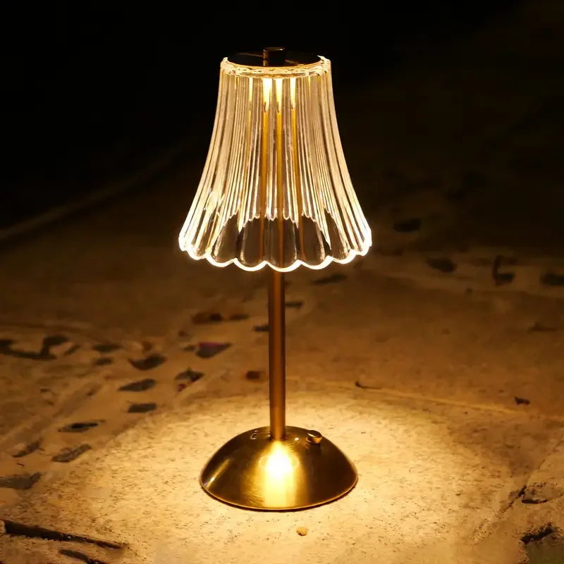 Crystal-Style Table Lamp – Rechargeable Touch Light