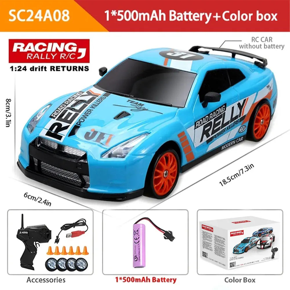 1:24 Scale 4WD RC Drift Car – 20KM/H High Speed LED Racing Vehicle