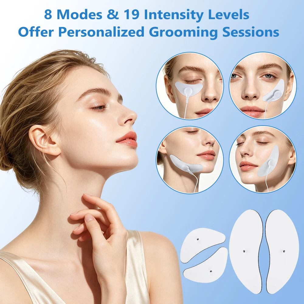 V-Line Face Lifting Massager – 8 Modes 19 Levels EMS Jawline Contouring & Skin Refining Device for Women