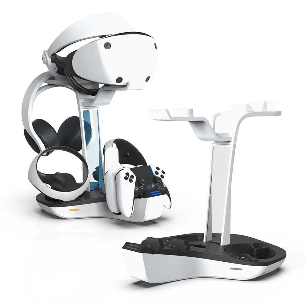 PS5 & PSVR2 Charging Dock – Controller Charger Station with LED Indicator & Headset Stand
