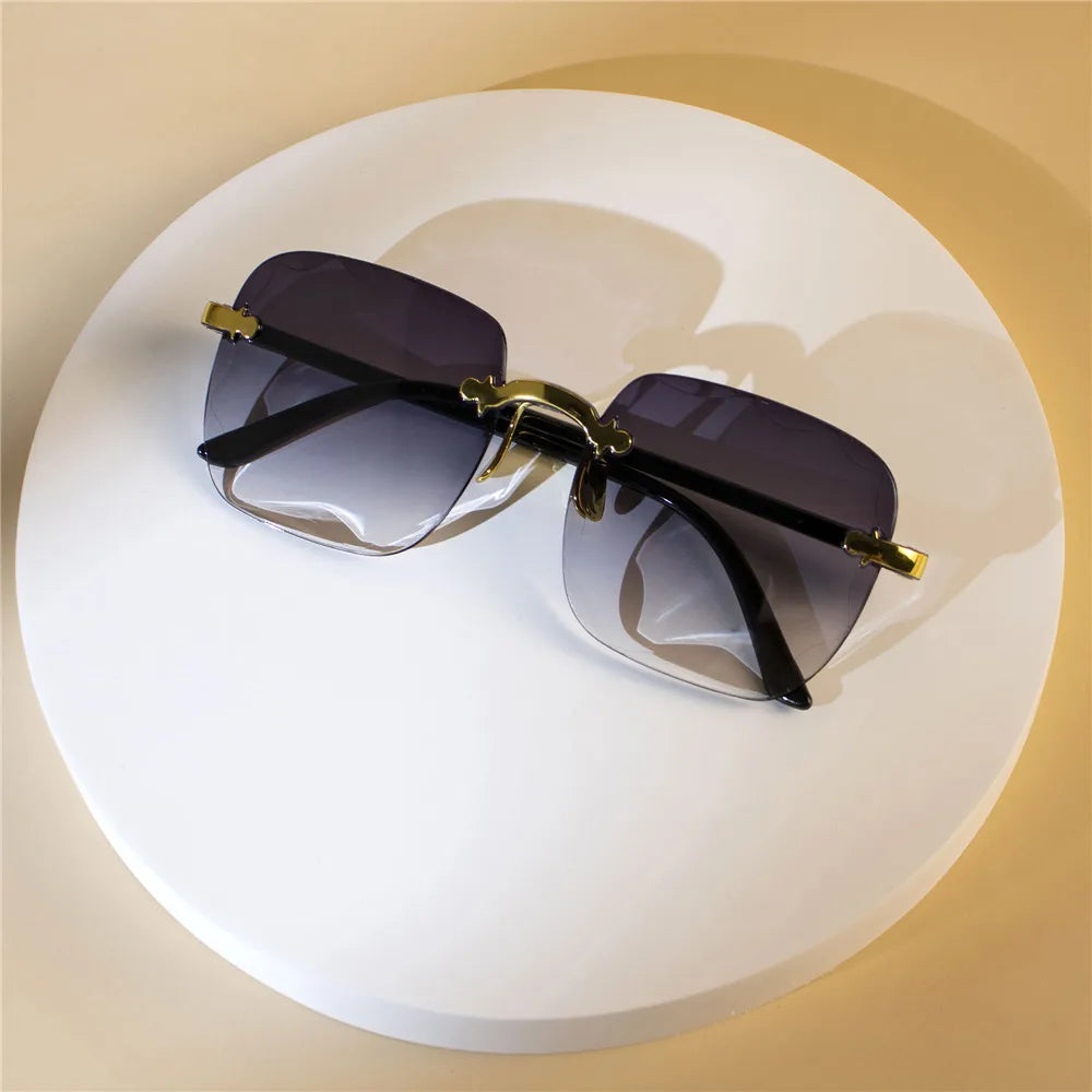 4-Pack Square Rimless Sunglasses | Luxury Designer Summer Shades for Men & Women