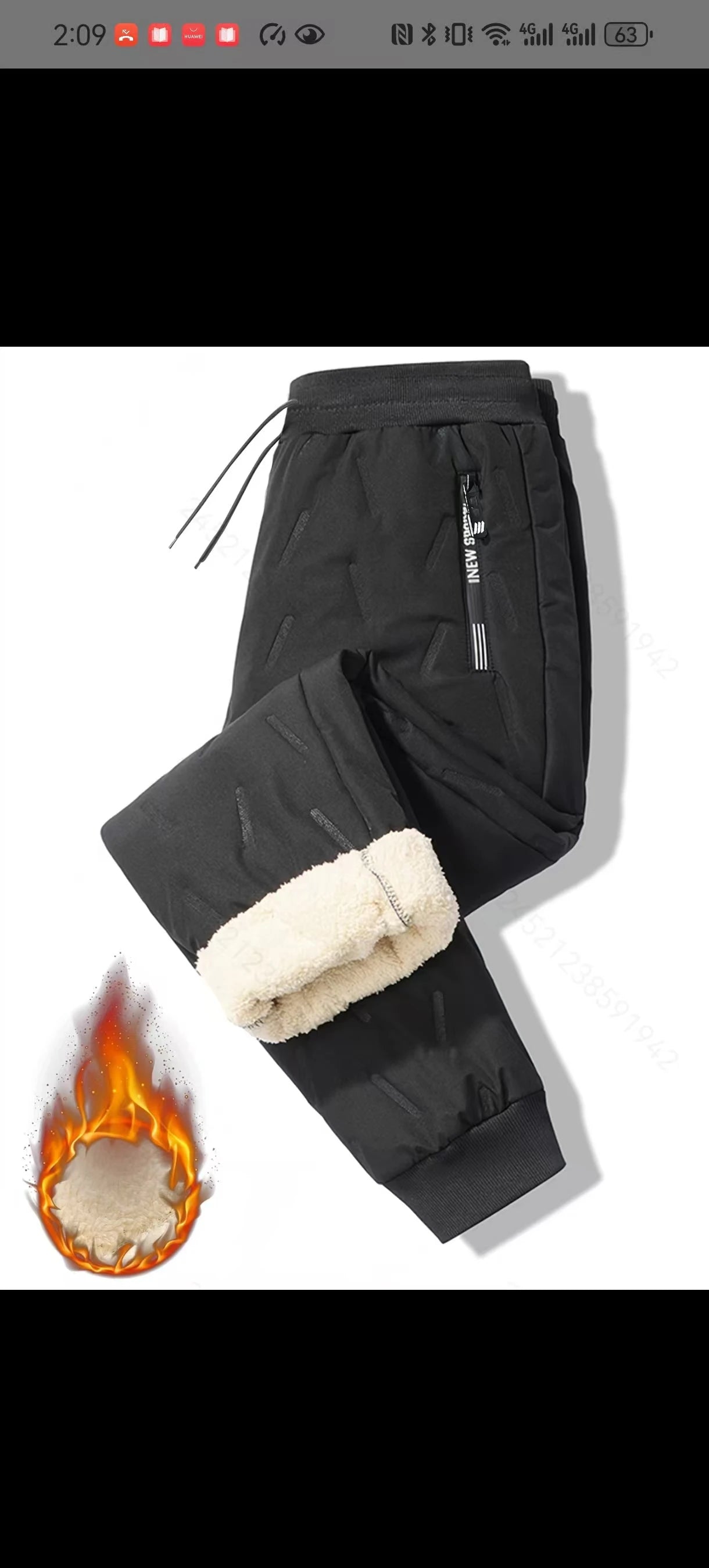 Men's Cashmere-Lined Thick Cotton Pants — Warm Winter Casual Trousers