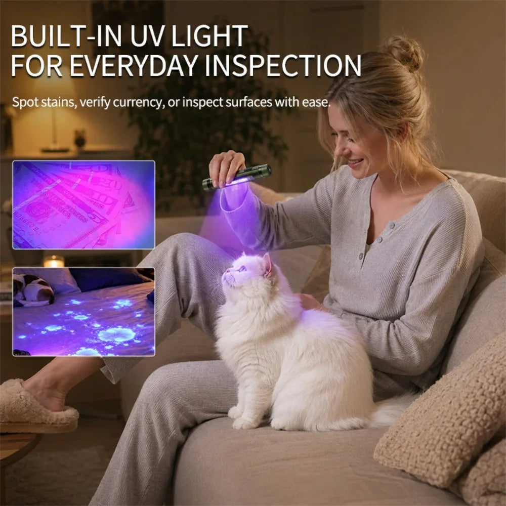 800 Lumen Rechargeable EDC Flashlight – Magnetic Pen Light for Hiking, Work & Emergencies