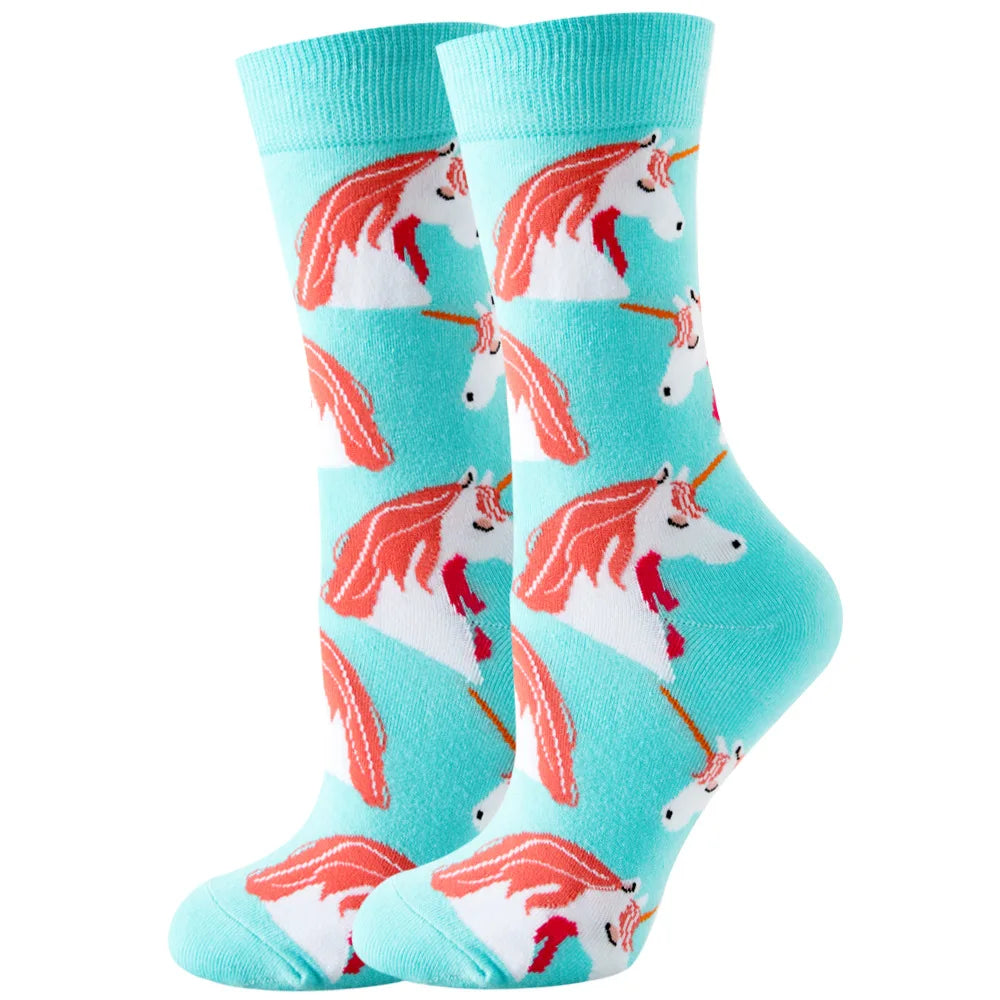 Women's Animal Print Socks – Cotton-Blend Crew