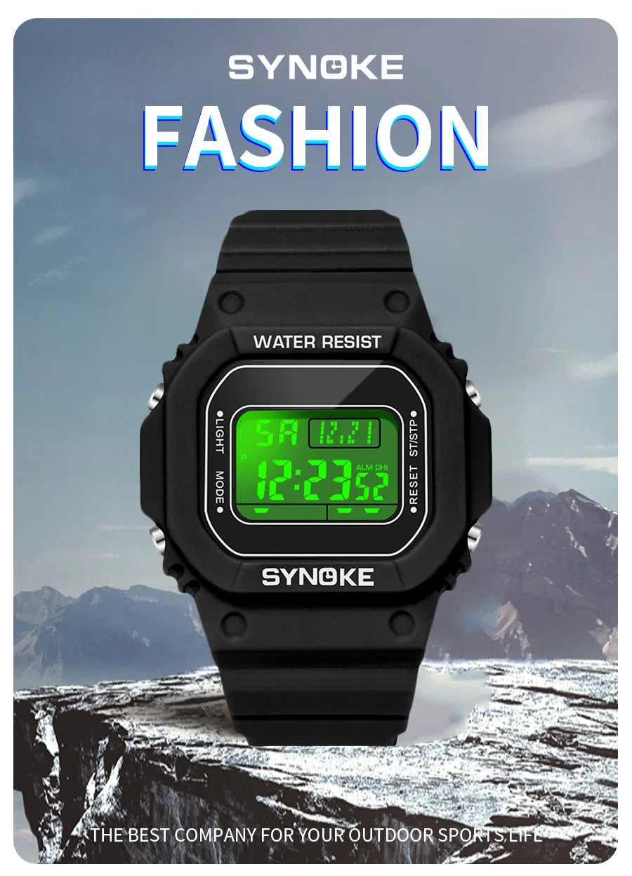 SYNOKE Men's Military Digital Watch | Outdoor Sport Retro Waterproof Multifunctional Luminous Wristwatch