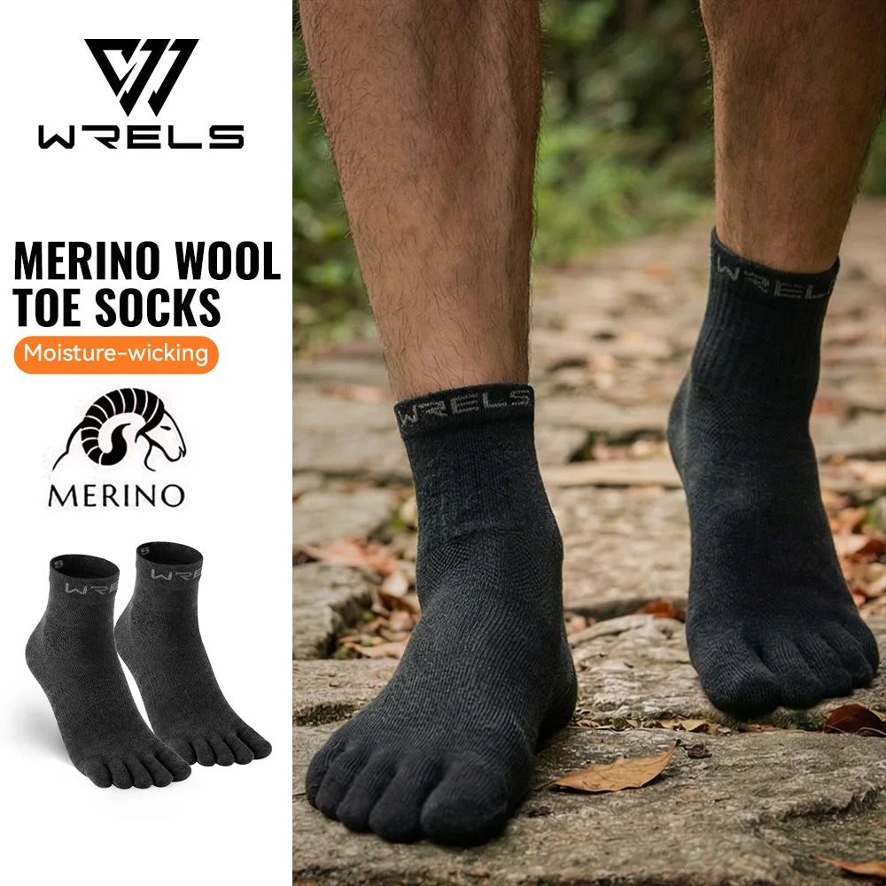 Merino Wool Five-Toe Socks for Running & Hiking