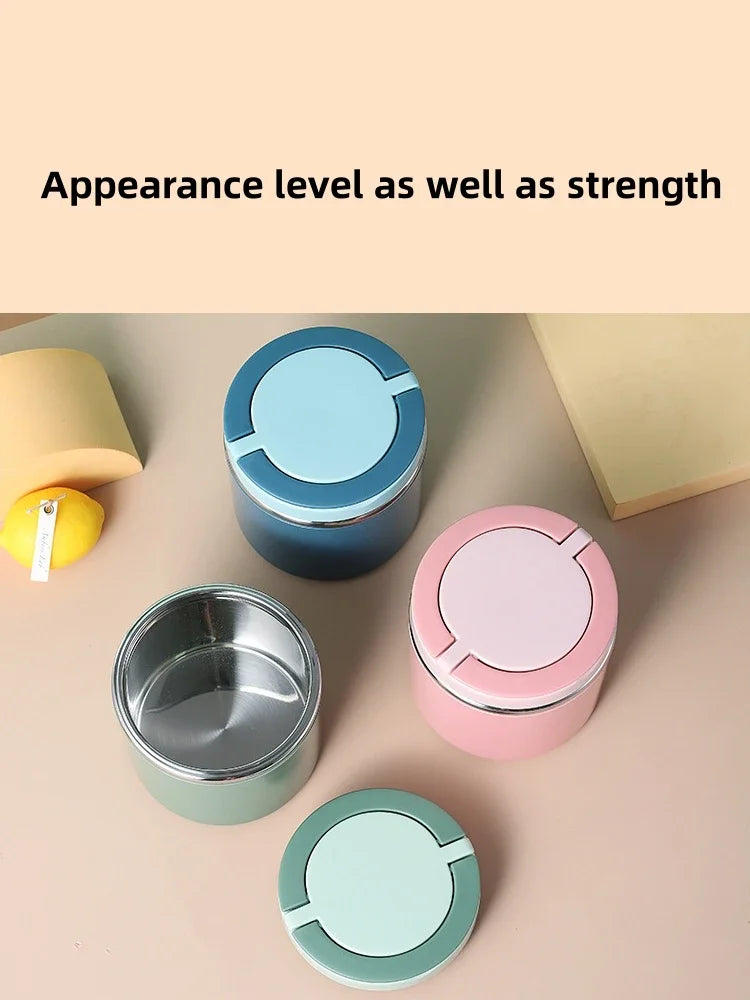 JUSTINLAU 630ml/1000ml Insulated Food Thermal Jar – Stainless Steel Soup Thermos with Bowl Lid, 6–12Hr Hot