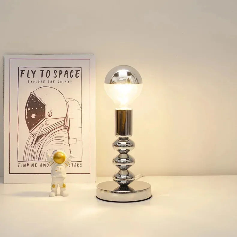 Bauhaus Table Lamp – Chrome & Warm LED Lighting
