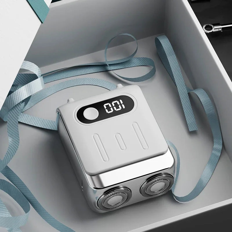 HAOYUNMA R20 Mini Electric Shaver – LED Display, Magnetic Blade, Waterproof, 120-Min Runtime