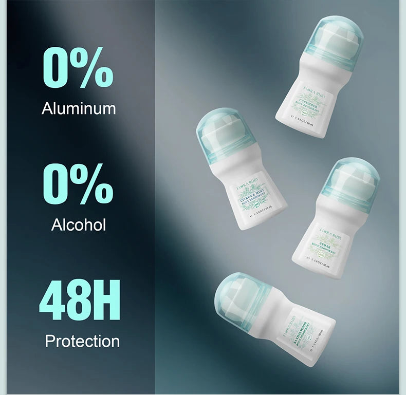 Aluminum-Free Deodorant Roll-On – 4 Scents | Unisex Daily Odor Protection
