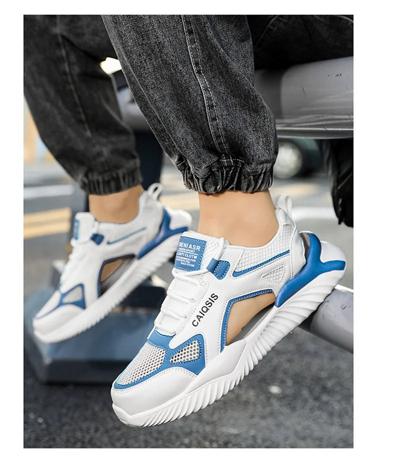 Breathable Mesh Lace-Up Sandals