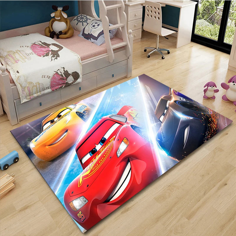 Cars McQueen Road Rug – Kids Motorway Play Mat for Living Room, Nursery & Kids Room