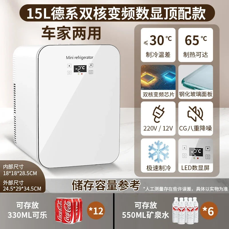 220V Portable Mini Freezer – Car & Home Refrigerator for Travel, Dorm & Office