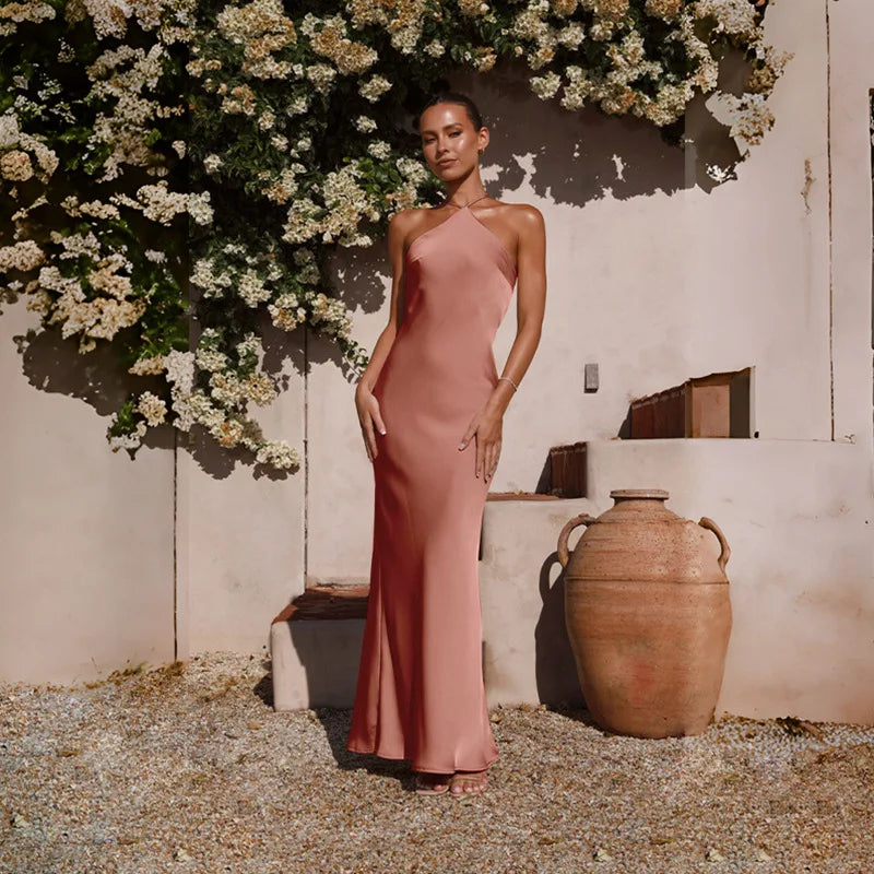 Sleeveless Backless Slim Maxi Party Dress — Sexy Solid Temperament Formal Dress