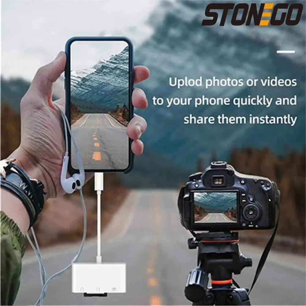 3-in-1 Lightning & USB-C SD/TF Card Reader Adapter – Camera Adapter for iPhone, iPad & USB Flash Drives