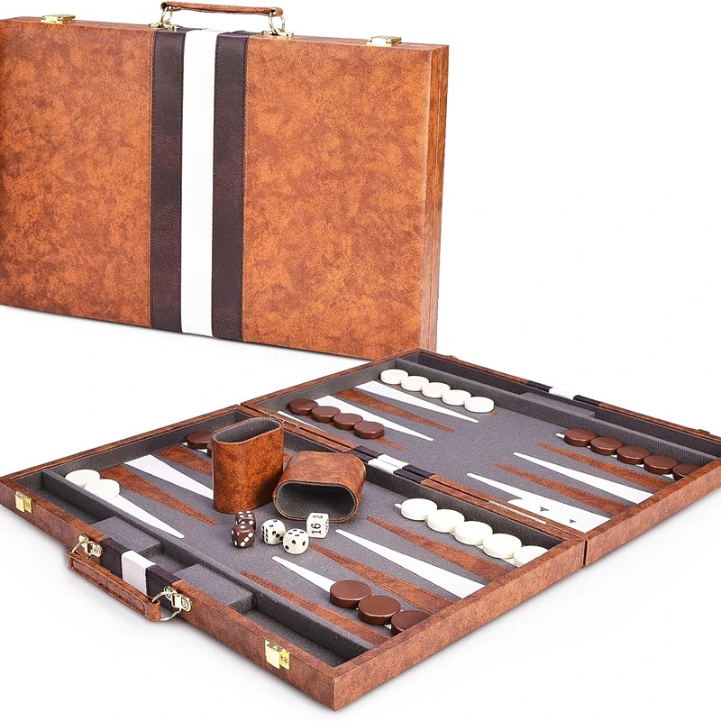Folding Chess & Checkers Board Set – 15-Inch Portable Travel Game, PVC, Ages 14+