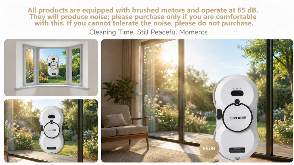 DIVEDEER Window Cleaning Robot – 5600PA Suction, Electric Spray & Fall Prevention Remote Cleaner