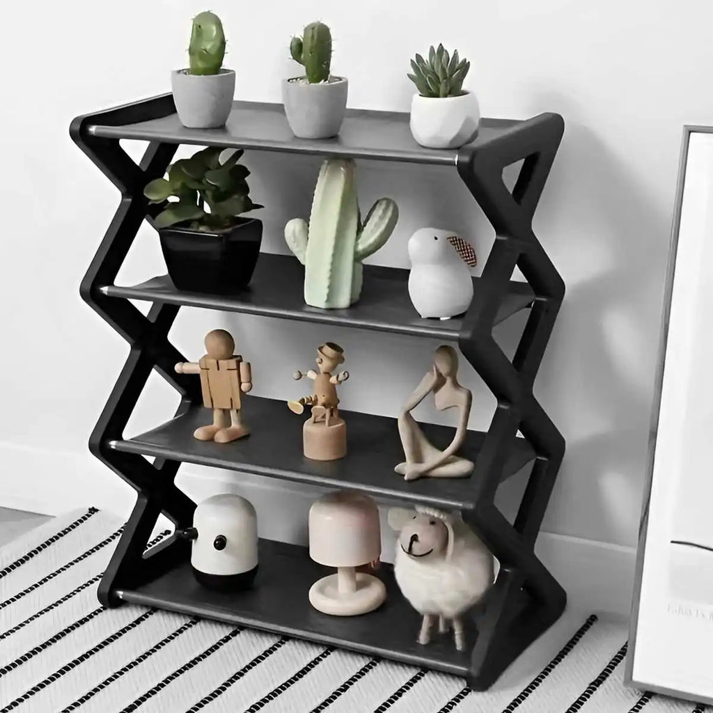 4-Tier X-Type Dustproof Shoe Storage Rack — Foldable Steel Organizer for Entryways, Bedrooms & Dorms