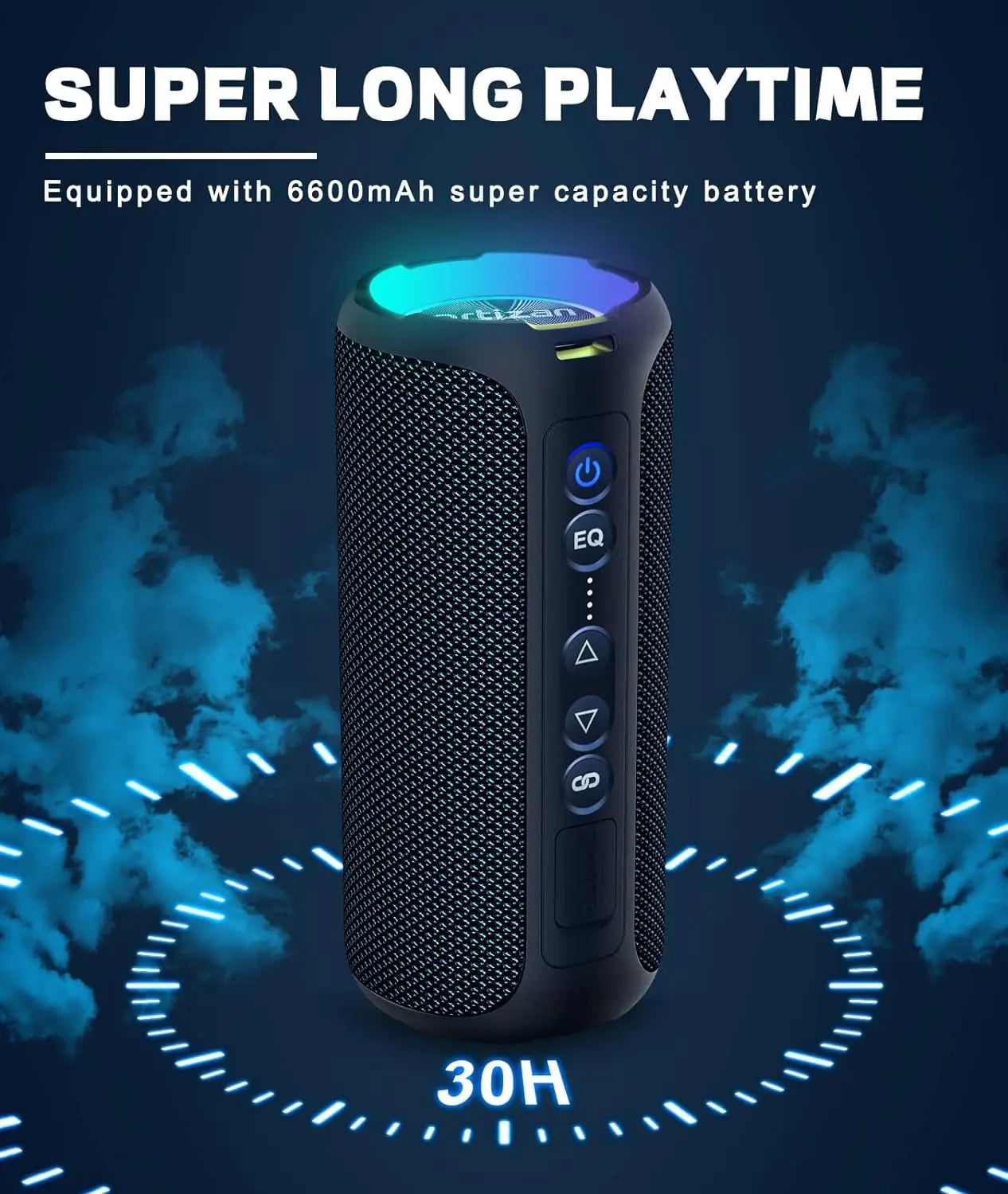 Ortizan 40W Portable Bluetooth Speaker — IP7 Waterproof, 30Hr Battery