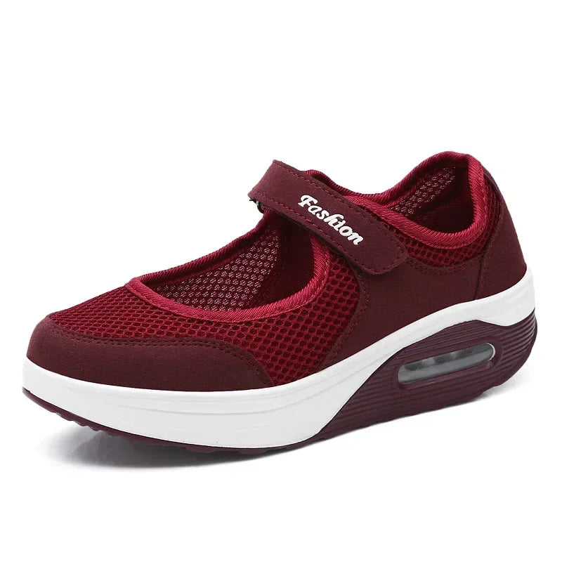 Women's Air Mesh Hook-and-Loop Casual Shoes