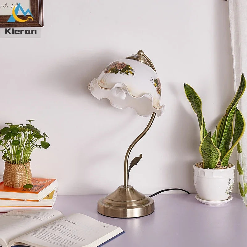 Flower Lamp – Frosted Glass & Metal Design
