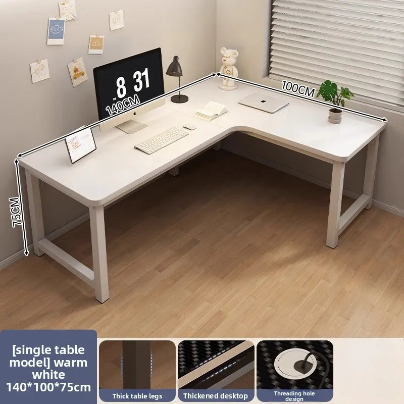 L-Shaped Corner Computer Heavy Duty Steel Frame Home Office WorkstationSpace Saving Writing Table for Gaming Bedroom Living