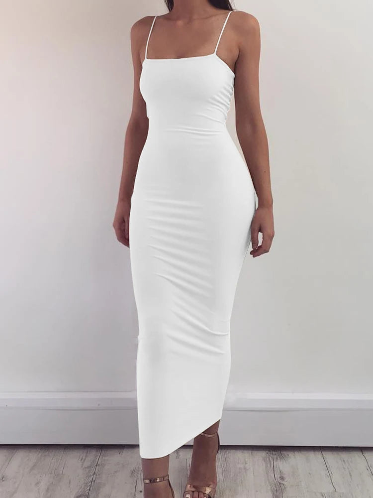 Backless Sling Maxi Dress — High Elastic Sleeveless Club Suspender Dress