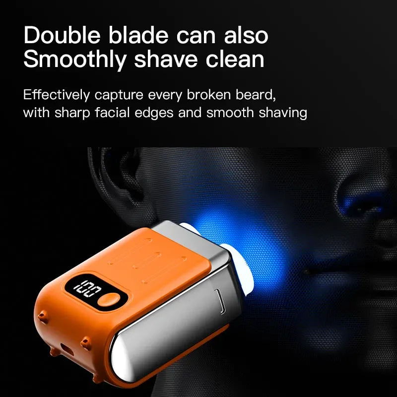HAOYUNMA R20 Mini Electric Shaver – LED Display, Magnetic Blade, Waterproof, 120-Min Runtime