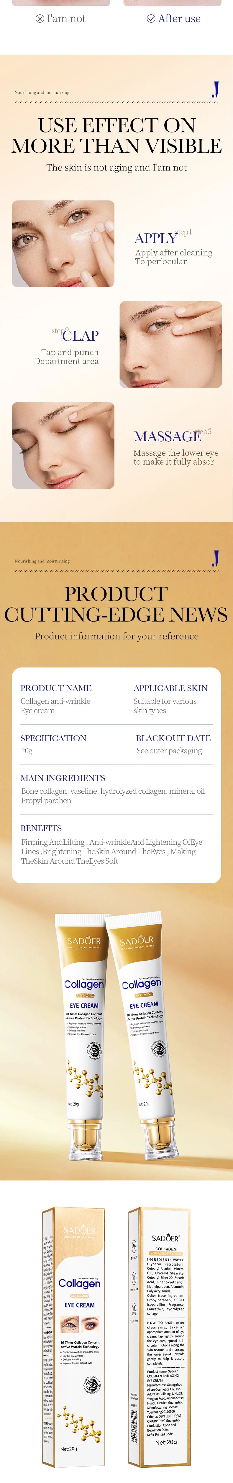 SADOER Retinol Eye Cream — Anti-Dark Circles & Firming