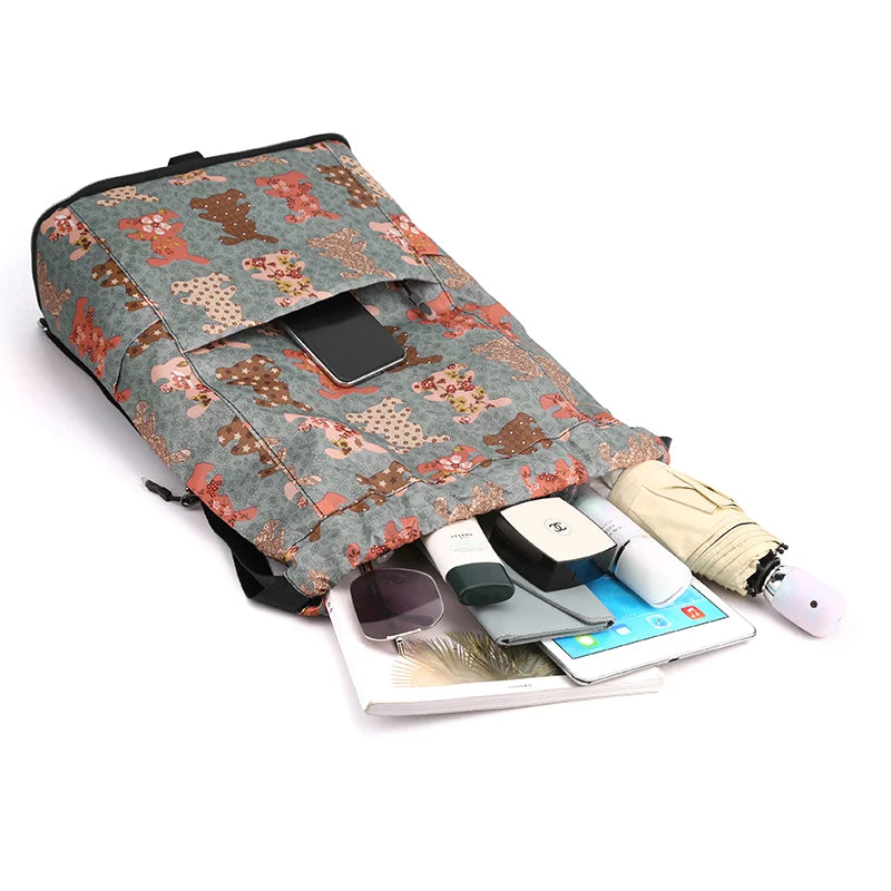 Women's Drawstring Backpack – Foldable Nylon Daypack