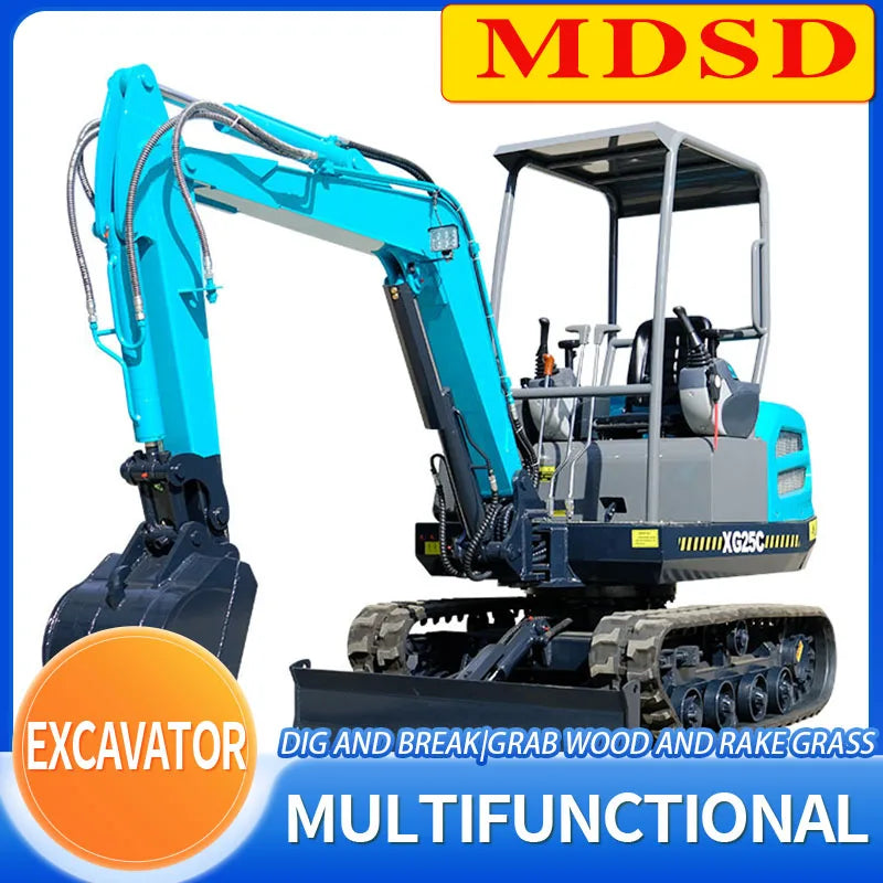 2 Ton Mini Excavator – Kubota/Yanmar Engine Compact Crawler Digger with Rubber Track