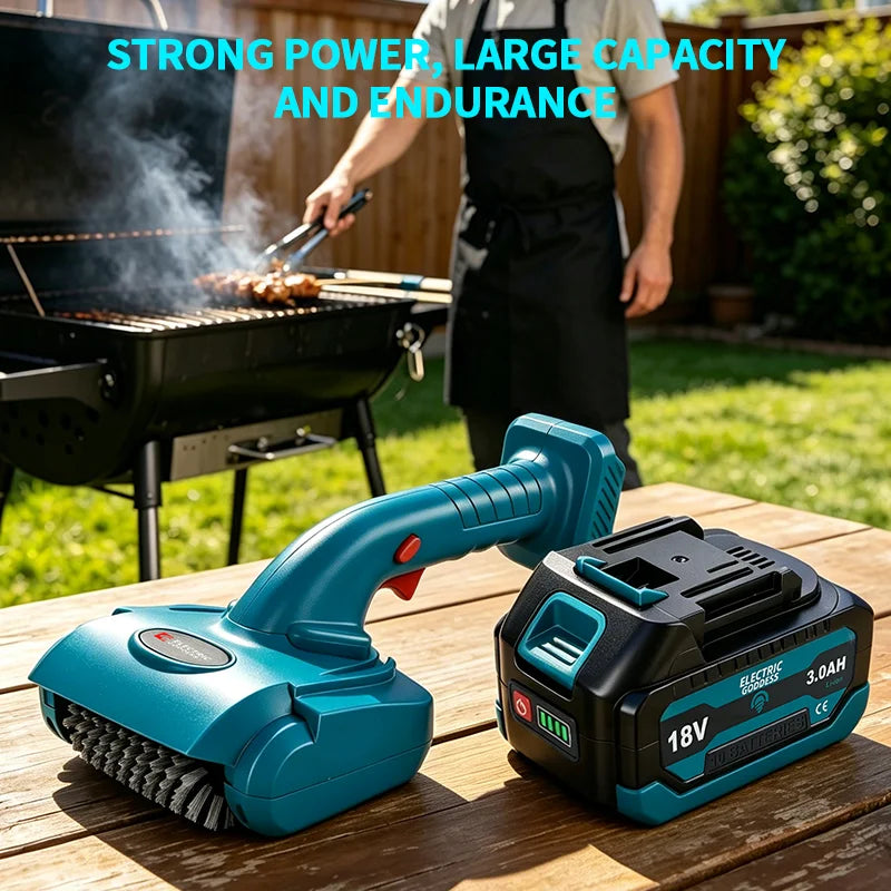 Electric BBQ Grill Cleaner – Cordless 18V Power Grill Brush for Gas Grills, Charcoal & Cast Iron