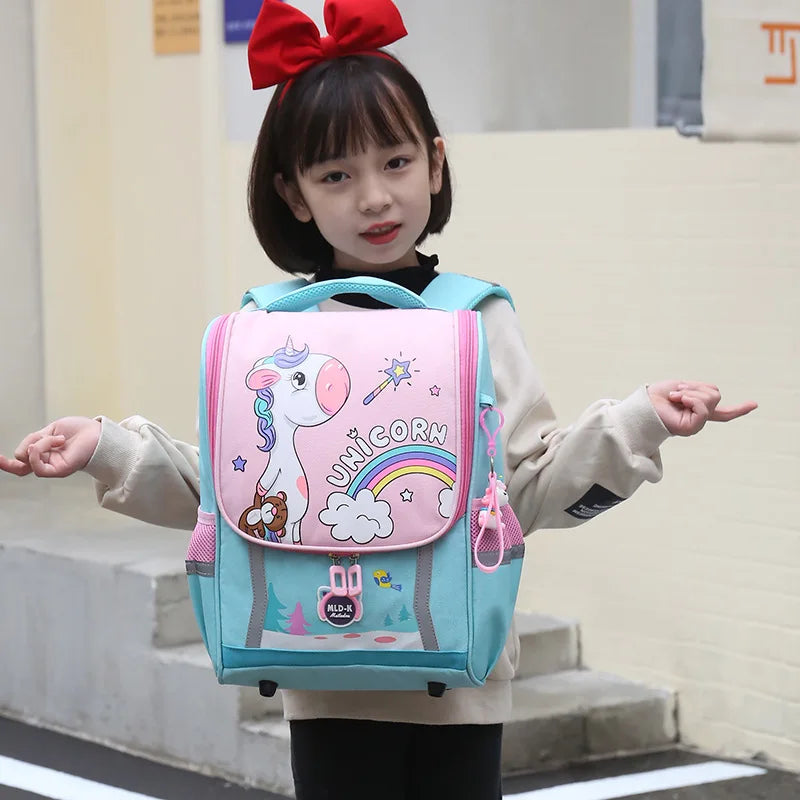 Unicorn School Backpack – Kids Canvas Bag & Size Options