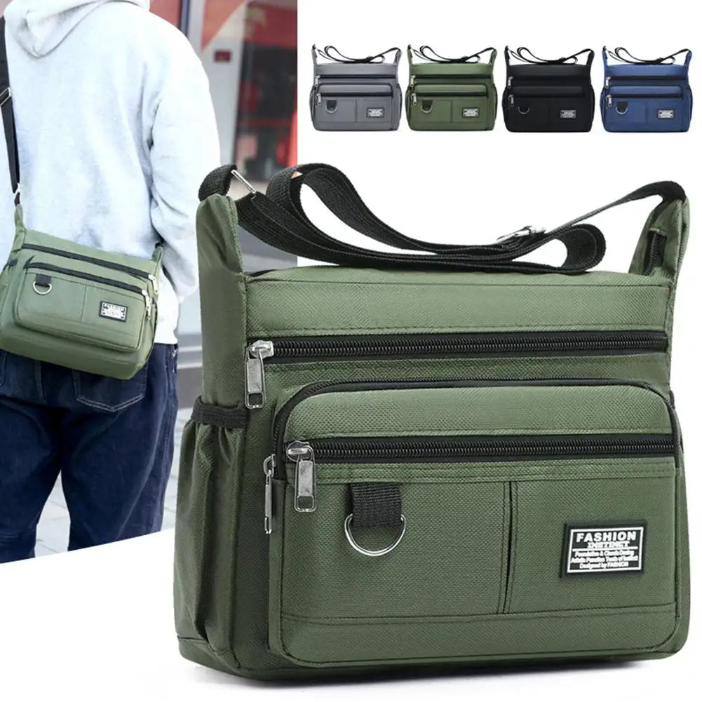 Men's Large Capacity Crossbody Bag – Multi-Pocket Business Shoulder Handbag in 4 Styles