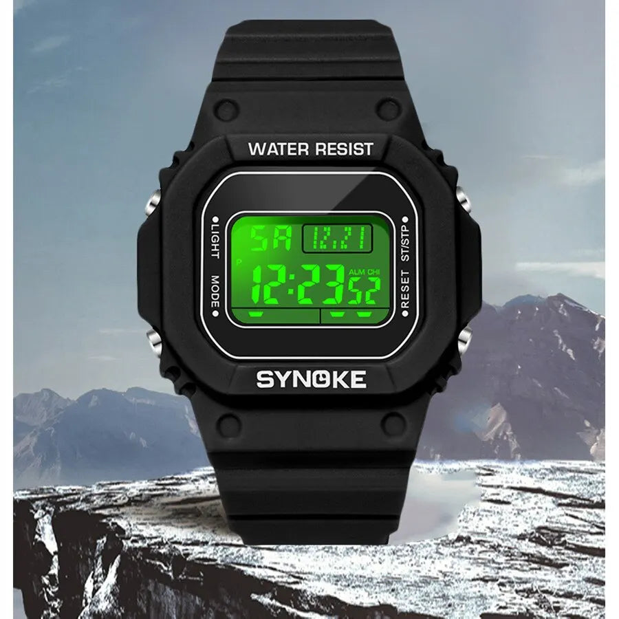 SYNOKE Men's Military Digital Watch | Outdoor Sport Retro Waterproof Multifunctional Luminous Wristwatch