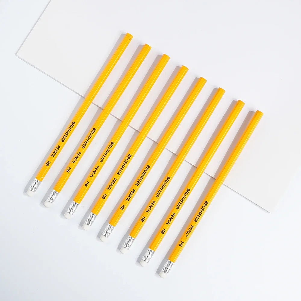Yellow HB Wooden Pencils with Erasers