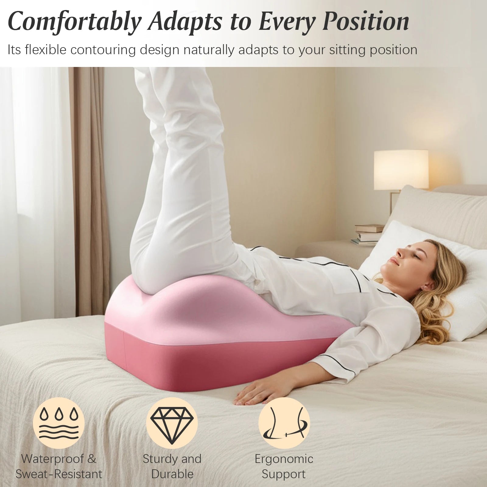 Ergonomic Wedge Bed Pillow — Memory Foam Support for Back, Neck & Waist Pain Relief